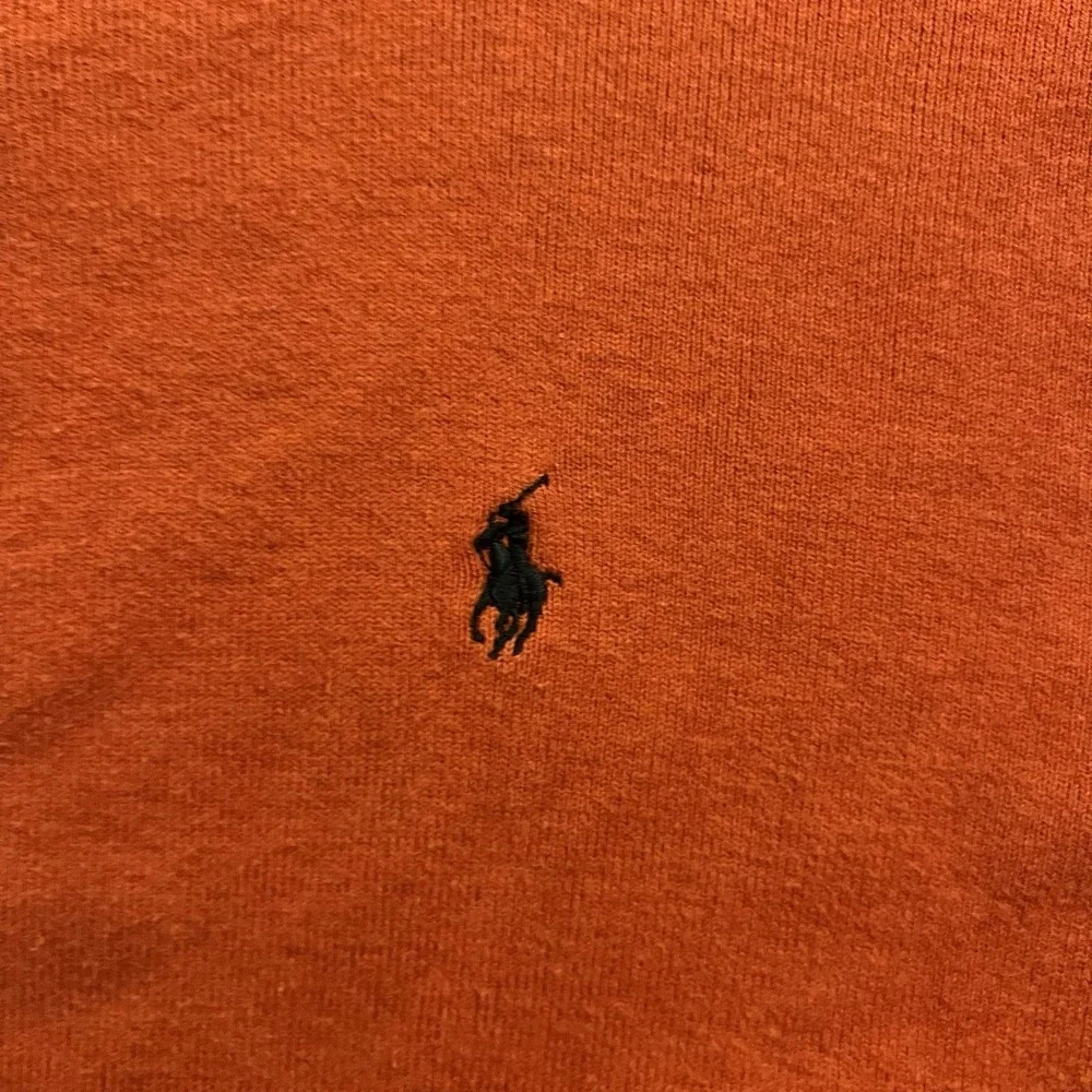 Vintage Polo Ralph Lauren Sweater Men's Size XL Orange Knit Long Sleeve Pullover